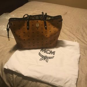 Authentic MCM LiZ Reversible Shopper Tote Bag 18.5”x11”